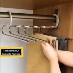 Cabide 5 Cavidades Multifuncional para Calças 5 em 1 Retrátil