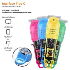 Cortador 3 em 1 - Cabelo, barba e depilador corporal - Dupla Tensão 110-240V - Tecnologia Sem Fio