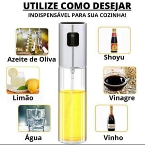 Pote de vidro borrifador de tempero