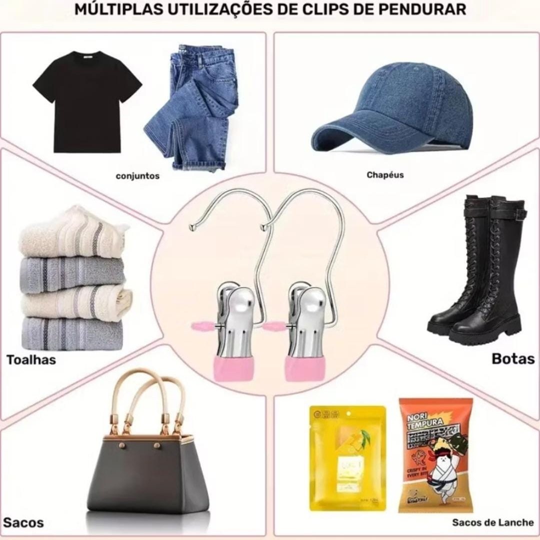 Kit de Clipes para Cabides Giroscópio Multifuncional.